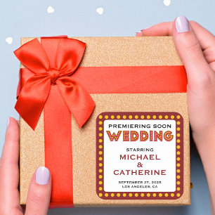 Sticker Carré Movie Thème Mariage Marquee Sign Enregistrer La Da