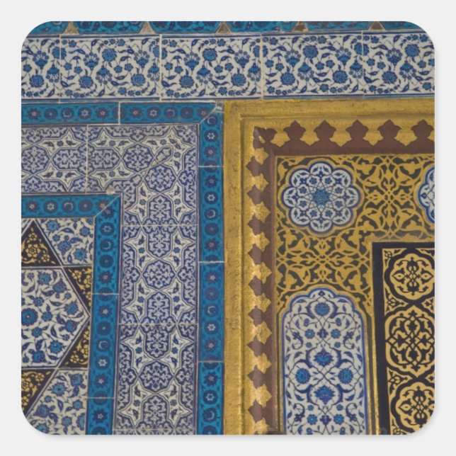 Sticker Carré Moyen-Orient Turquie et ville d'Istanbul avec (Devant)