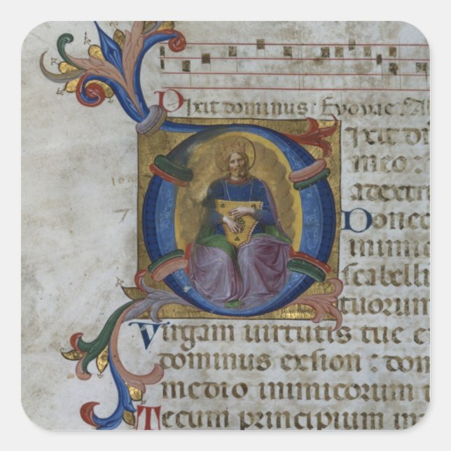 Sticker Carré Ms 531 f.169v Historiated initial 'D' depicting Ki (Devant)