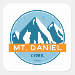 Sticker Carré Mt. Daniel Washington Stars Moon