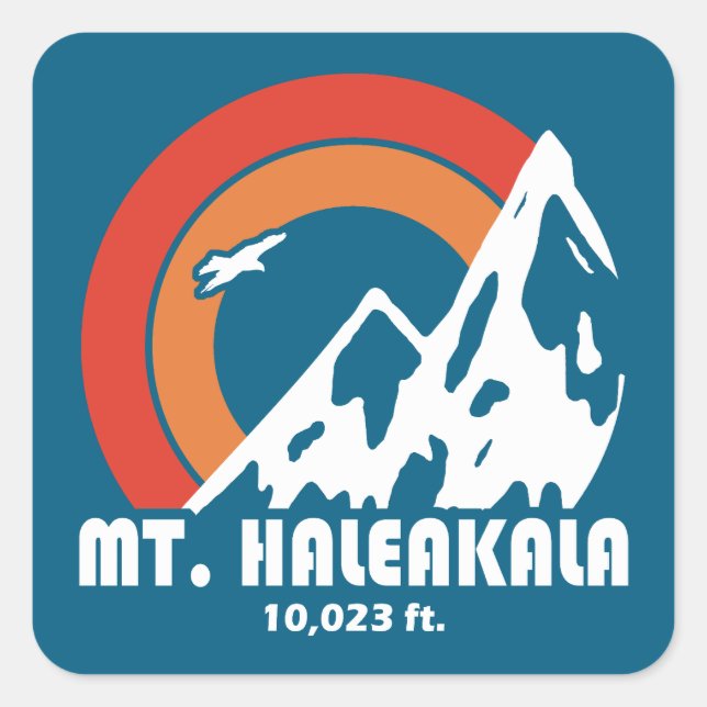 Sticker Carré Mt. Haleakala Hawaii Sun Eagle (Devant)