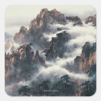 STICKER CARRÉ MT. HUANG SHAN