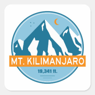 Sticker Carré Mt. Kilimanjaro Stars Moon