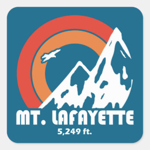 Sticker Carré Mt. Lafayette New Hampshire Sun Eagle