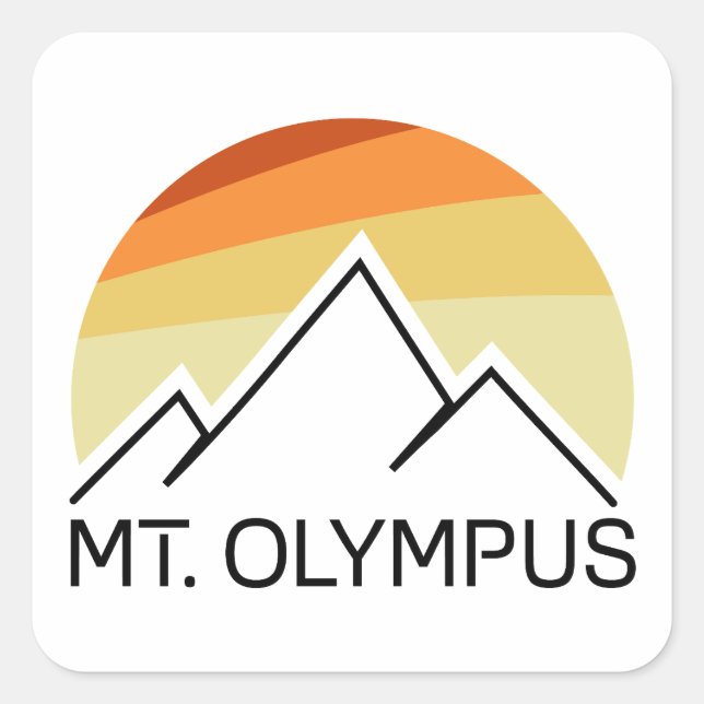 Sticker Carré Mt. Olympus Washington Retro (Devant)