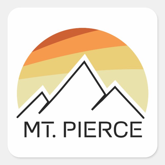 Sticker Carré Mt. Pierce New Hampshire Retro (Devant)
