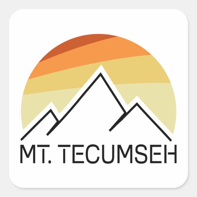 Sticker Carré Mt. Tecumseh New Hampshire Retro (Devant)