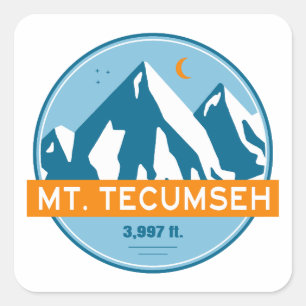 Sticker Carré Mt. Tecumseh New Hampshire Stars Lune