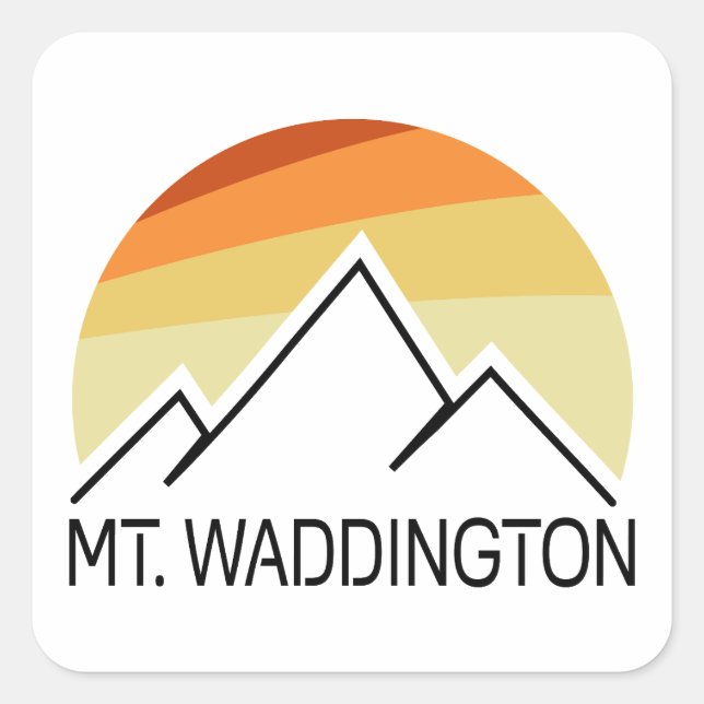Sticker Carré Mt. Waddington British Columbia Retro (Devant)