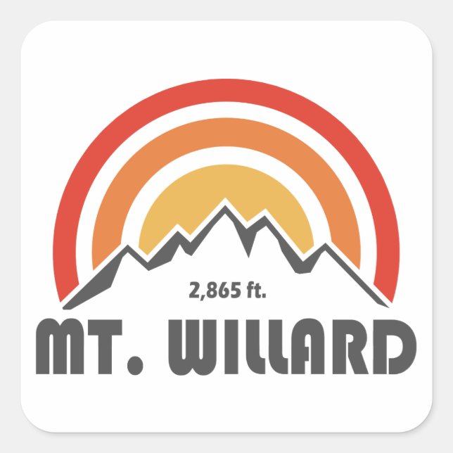 Sticker Carré Mt. Willard New Hampshire (Devant)