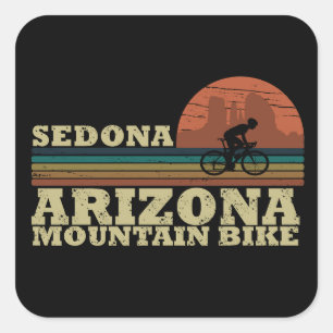 Sticker Carré Mtb Az Sedona - Vélo de Montagne en Arizona