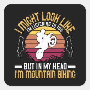 Sticker Carré MTB - On dirait que j'écoute