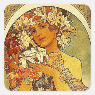 Sticker Carré Mucha