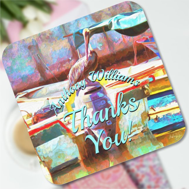 Sticker Carré Muelle Los Peines Merci Pélican 0463 (Créateur téléchargé)