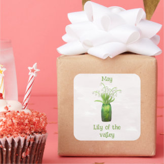 Sticker Carré Muguet Mai Anniversaire