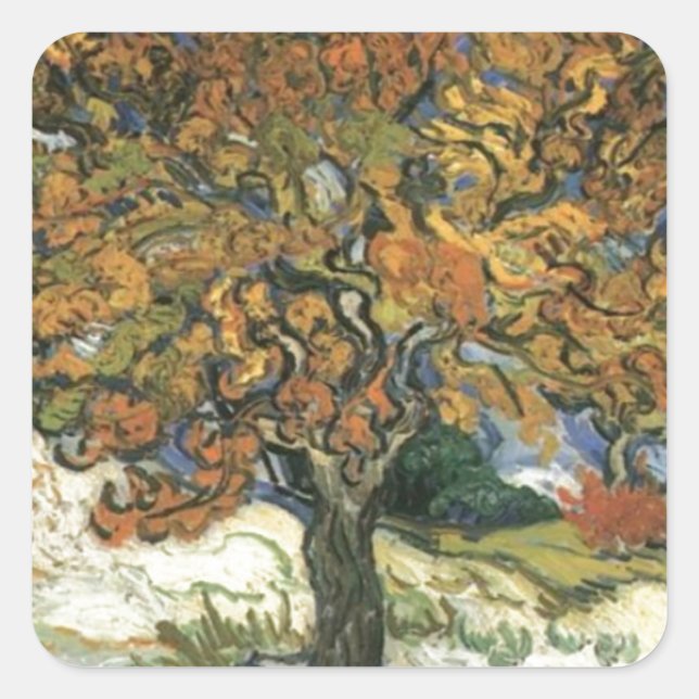 Sticker Carré Mulberry Tree par van Gogh (Devant)