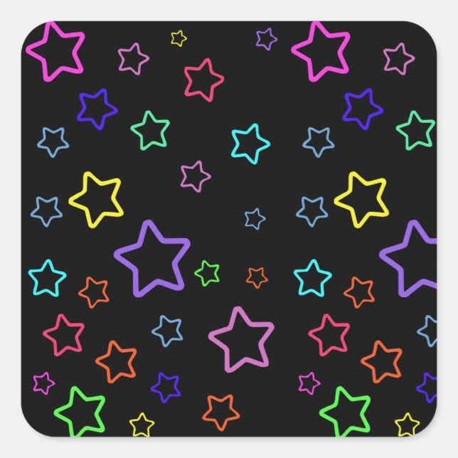 Sticker Carré Multicolored Starry Night (Devant)
