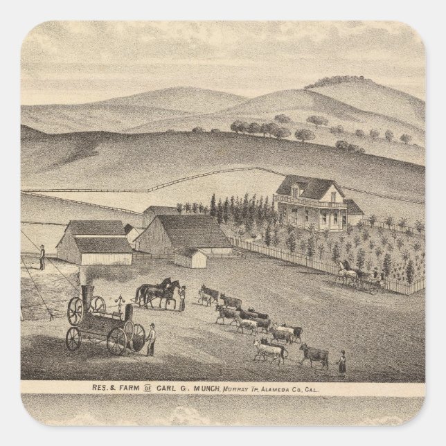 Sticker Carré Munch, Résidences de Stanley, fermes (Devant)