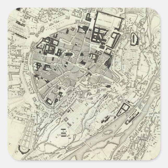 Sticker Carré Munich, Allemagne (Devant)