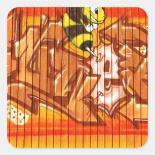 Sticker Carré Mur de graffiti de Wasp