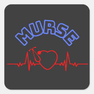 Sticker Carré Murse Man Infirmière hommes infirmière infirmière 