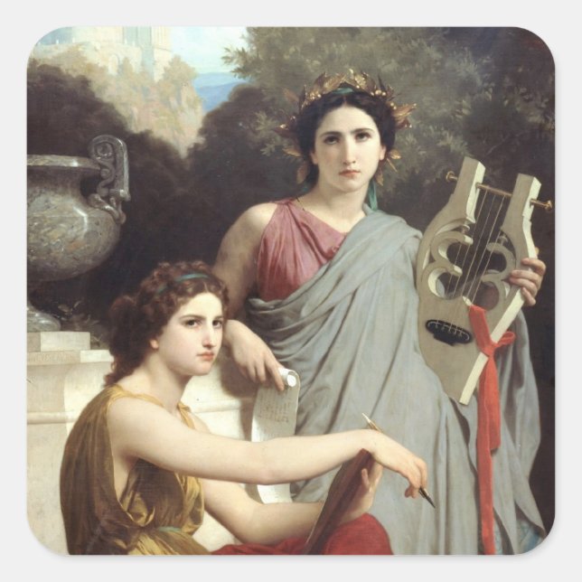 Sticker Carré Muses d'oeuvres d'art et de littérature (Devant)
