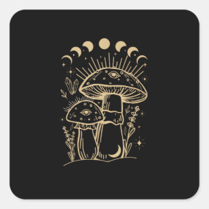 Sticker Carré Mushrooms & Minimalism Cottage Esthétique Goblinc