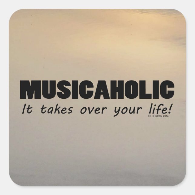 Sticker Carré Musicaholic (Devant)