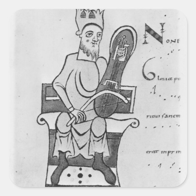 Sticker Carré Musicien jouant d'une croupe (Devant)