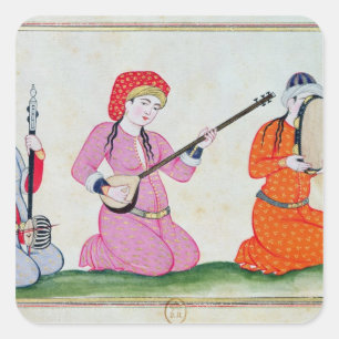 Sticker Carré Musiciens 'Costumes de la Cour et La de De