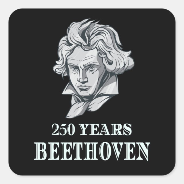 Sticker Carré Musique - 250 Ans De Ludwig van Beethoven (Devant)