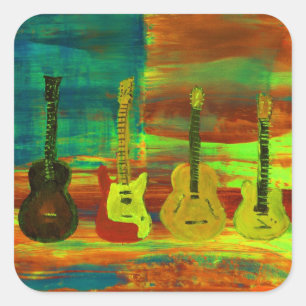 Sticker Carré Musique americana