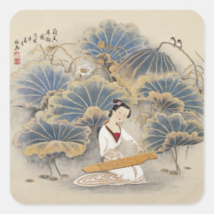 Sticker Carré Musique de Lotus Pond