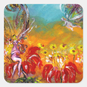 Sticker Carré MUSIQUE FABRIQUANT FLEURS FAIRY Imaginaire floral