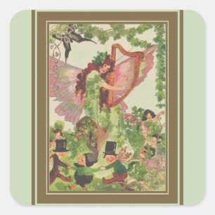 Sticker Carré Musique Féerie Lecture de musique