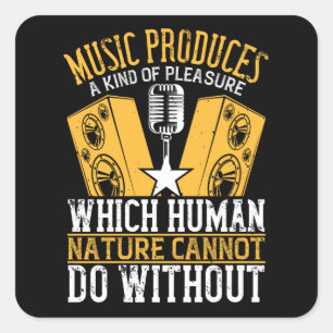 Sticker Carré Musique - La Musique Produit Un Plaisir