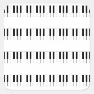 Sticker Carré Musique : Motif de clavier de piano