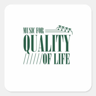 Sticker Carré Musique Pour La Qualité De Vie