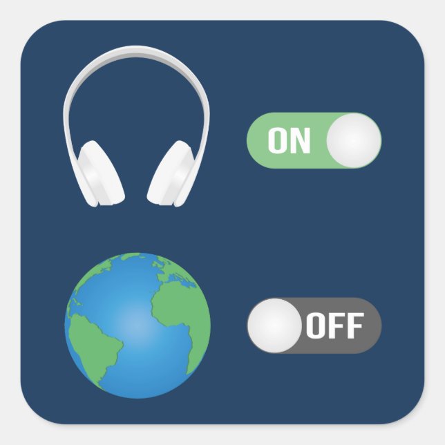 Sticker Carré Musique sur World Off (Devant)