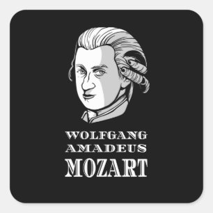 Sticker Carré Musique - Wolfgang Amadeus Mozart Portrait