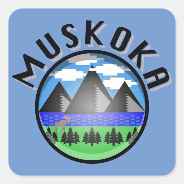 Sticker Carré Muskoka Design (Version 2) - Serviette de plage (Devant)