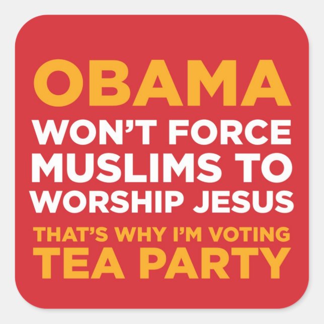 Sticker Carré Musulmans forcés (Devant)