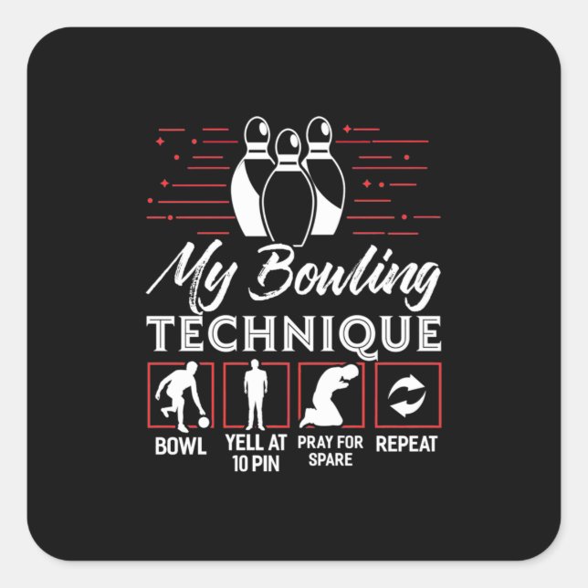 Sticker Carré My Bowling Technique (Devant)