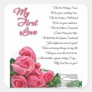 Sticker Carré My First Love Poetry Art De Stanley Mathis