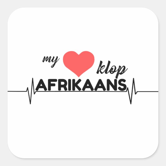 Sticker Carré My hart klop Afrikaans (Devant)