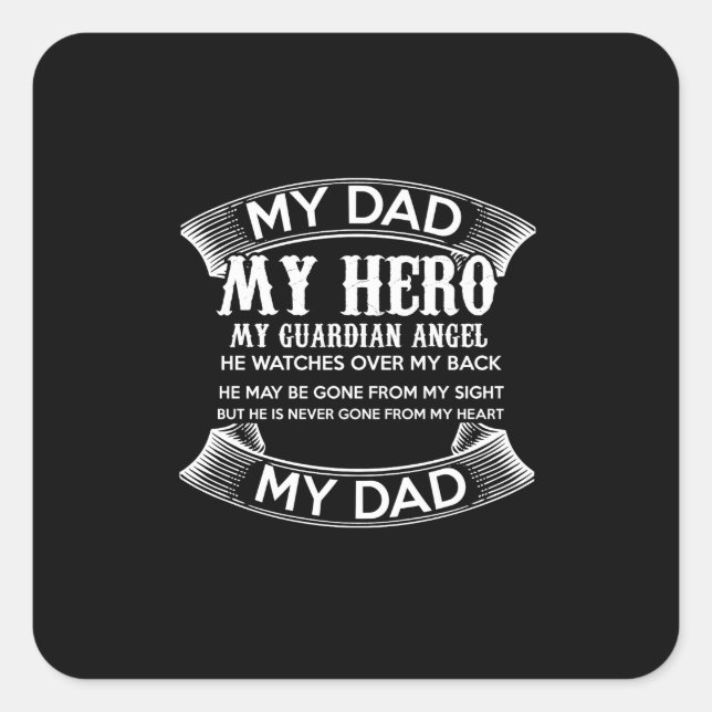 Sticker Carré my my my hero my guardian angel wouch oches over (Devant)