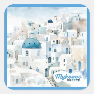 Sticker Carré Mykonos Grèce