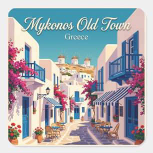 Sticker Carré Mykonos Vieille Ville (Chora) Grèce