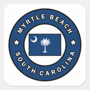 Sticker Carré Myrtle Beach Caroline du Sud