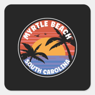 Sticker Carré Myrtle Beach Sunset Caroline du Sud